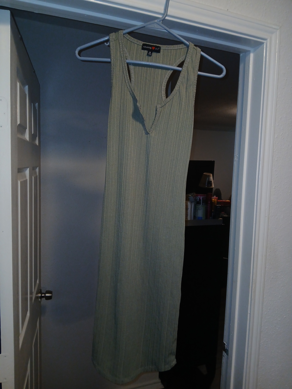 Absolutely Love It Olive Ribbed Sleeveless Midi Dress
